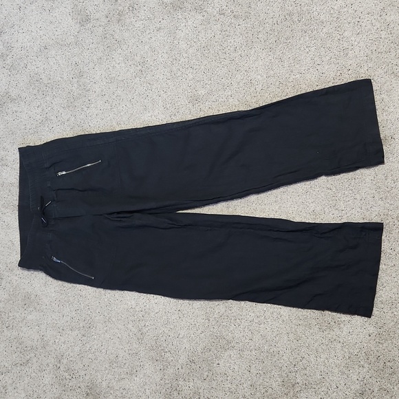 Athleta Cabo Linen Wide Leg Pant Pull On Drawstring Black Size 6 - Picture 3 of 12